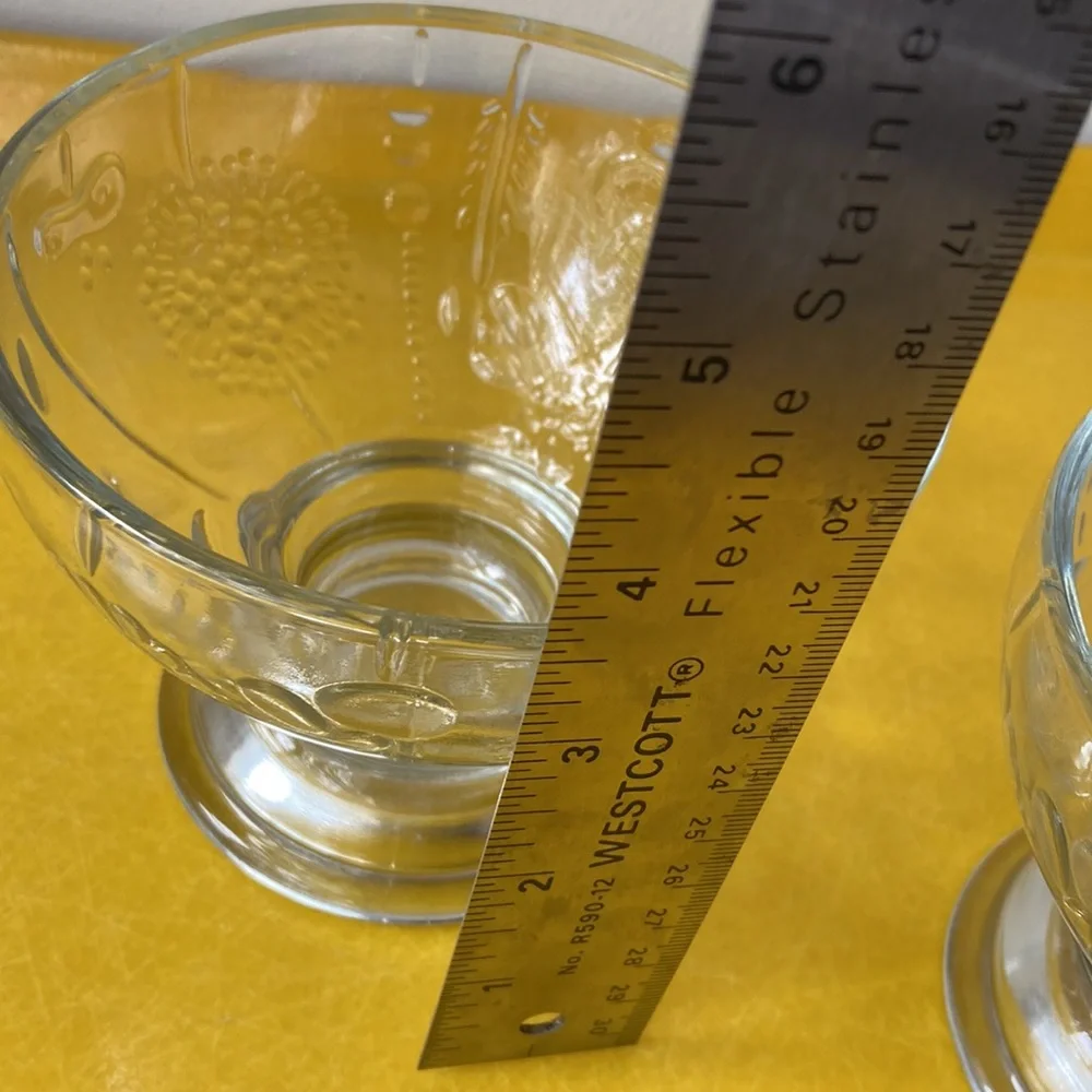 Iittala Oiva Toukka vintage footed glass pedestal bowls set of two